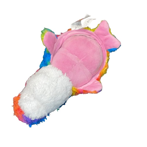 FLIPAZOO Rainbow Dolphin Pink Seal Stuffed Animal Reversible Plush Toy EUC - Picture 9 of 13